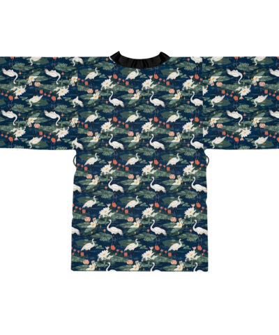 77571 57 400x480 - Japandi Whooping Crane Pattern Long Sleeve Kimono Robe