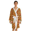 Sunflowers and Cardinals Pattern Long Sleeve Kimono Robe