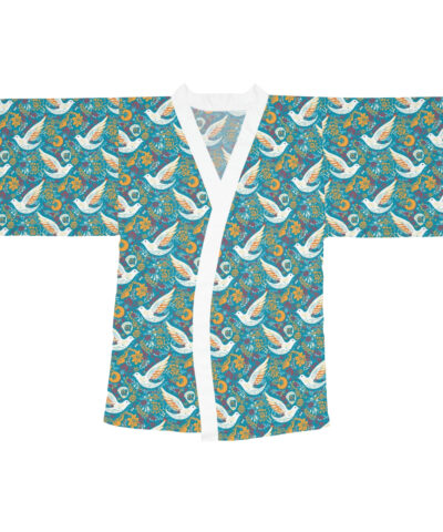 77572 7 400x480 - Peace Dove Pattern Long Sleeve Kimono Robe