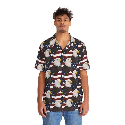 American Bald Eagle Pattern Men’s Hawaiian Shirt
