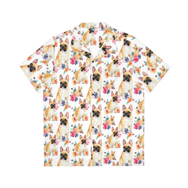 Watercolor French Bulldog Pattern Pattern Men’s Hawaiian Shirt