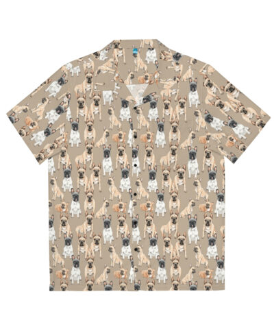 77591 147 400x480 - Mid-Century Modern French Bulldog Pattern Men's Hawaiian Shirt