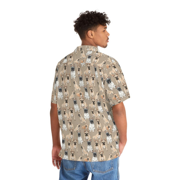 Mid-Century Modern French Bulldog Pattern Men’s Hawaiian Shirt
