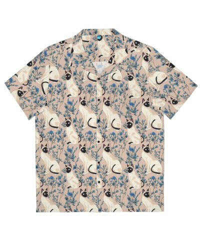 77591 91 400x480 - Siamese Cat Pattern Men's Hawaiian Shirt