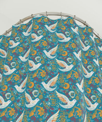 77933 13 400x480 - Folk Art Peace Dove Print Polyester Shower Curtain