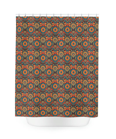 77933 20 400x480 - BOHO Hippy Floral Print Polyester Shower Curtain