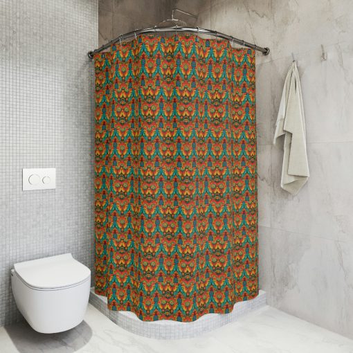 Floral Sanganeri Print Polyester Shower Curtain