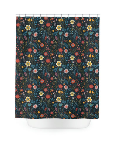 BOHO Wildflower Floral Polyester Shower Curtain