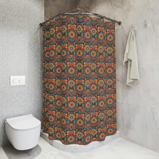BOHO Hippy Floral Print Polyester Shower Curtain