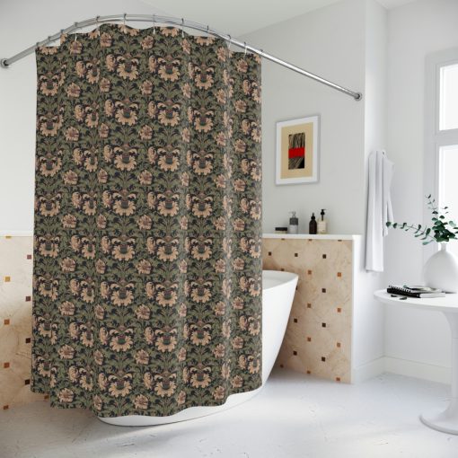 Vintage Victorian Floral Polyester Shower Curtain