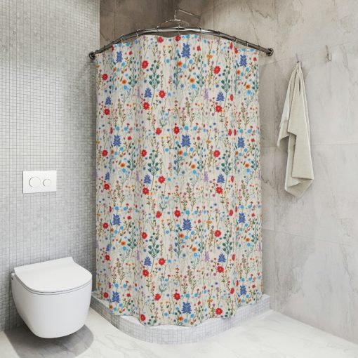Dried Wildflowers Art Print Polyester Shower Curtain