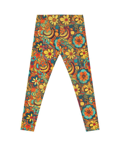 New! BOHO Hippy Floral Design Women’s Casual Leggings – Cottagecore Vintage Retro Print