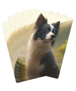 Noble Border Collie Poker Cards