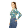 Peace Dove Women's Long Sleeve V-neck Shirt - Cottagecore Vintage Hippy Style Clothing