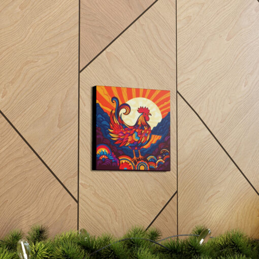Meso-American Rooster at Sunrise Canvas Gallery Wraps