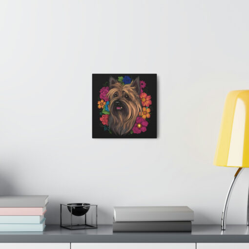 Floral Skye Terrier Canvas Gallery Wraps