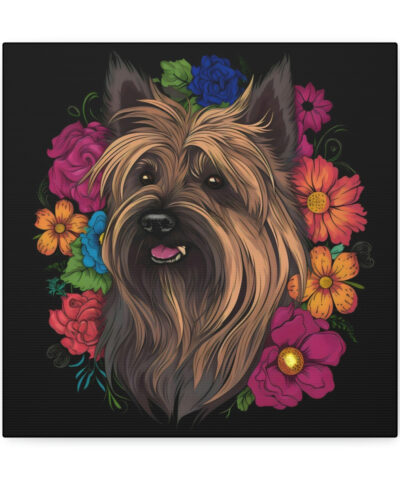 Floral Skye Terrier Canvas Gallery Wraps