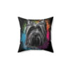 Acrylic Paint Skye Terrier Portrait Square Pillow