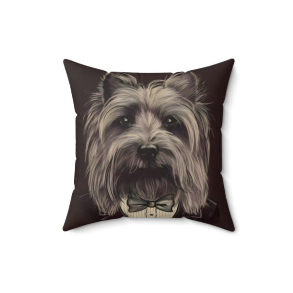 Vintage Victorian Skye Terrier Portrait Square Pillow