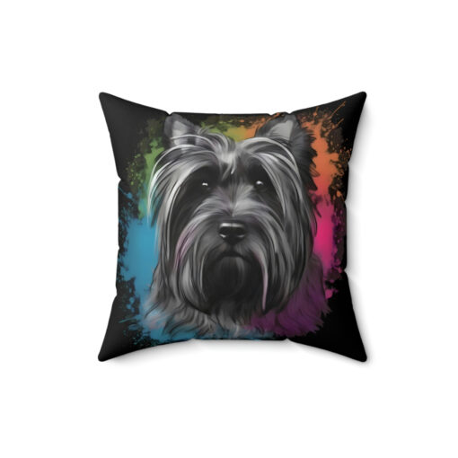 Acrylic Paint Skye Terrier Portrait Square Pillow