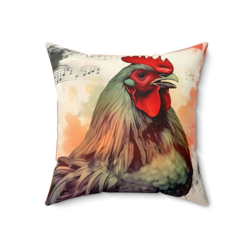 Grunge Rooster Cackle Spun Polyester Square Pillow