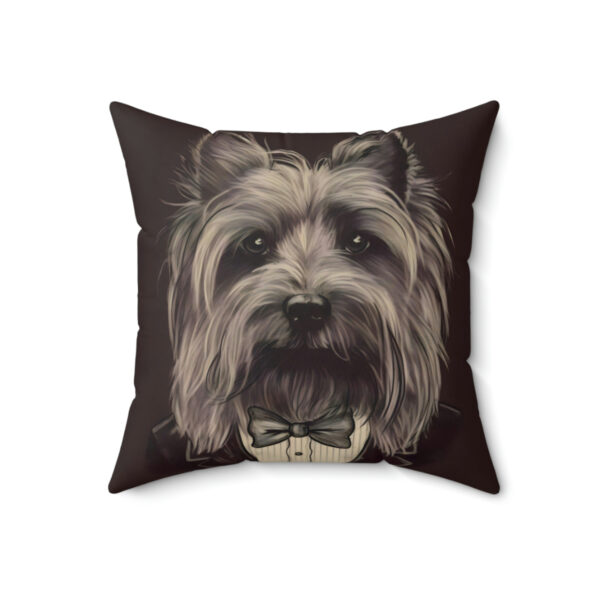 Vintage Victorian Skye Terrier Portrait Square Pillow