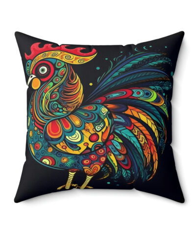 41530 10 400x480 - Meso-American Style Rooster Spun Polyester Square Pillow