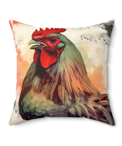 41530 22 400x480 - Grunge Rooster Cackle Spun Polyester Square Pillow