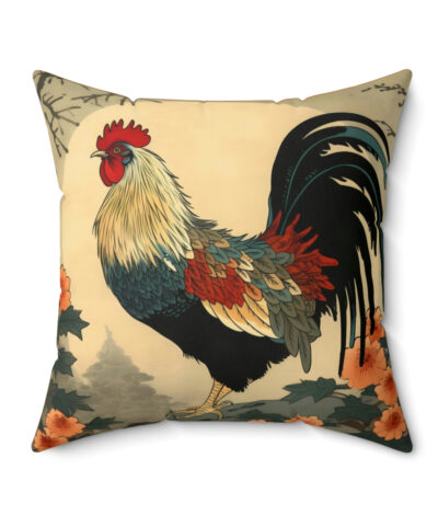 41530 3 400x480 - Japandi Ukiyo-e Style Rooster Spun Polyester Square Pillow