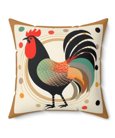 41530 6 400x480 - Mid-Century Modern Style Rooster Spun Polyester Square Pillow