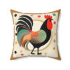 Mid-Century Modern Style Rooster Spun Polyester Square Pillow