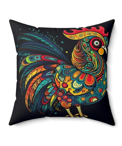 41530 9 400x480 - Meso-American Style Rooster Spun Polyester Square Pillow