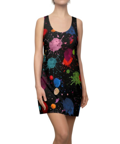 43001 35 400x480 - Acrylic Paint Splatter Art Pattern Women's Racerback Dress