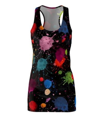 43001 36 400x480 - Acrylic Paint Splatter Art Pattern Women's Racerback Dress