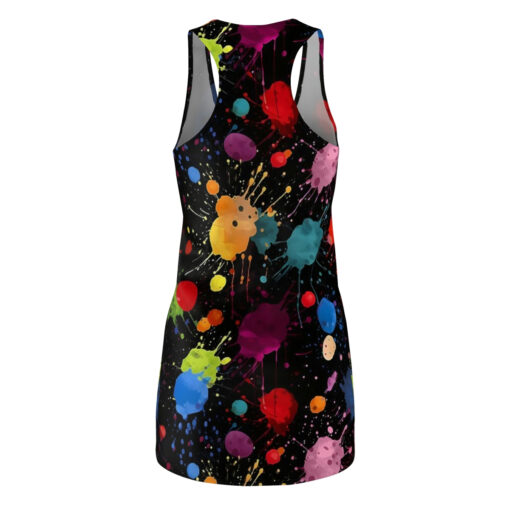 Acrylic Paint Splatter Art Pattern Women’s Racerback Dress