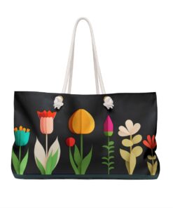 Mid-Century Modern Floral Weekender Bag