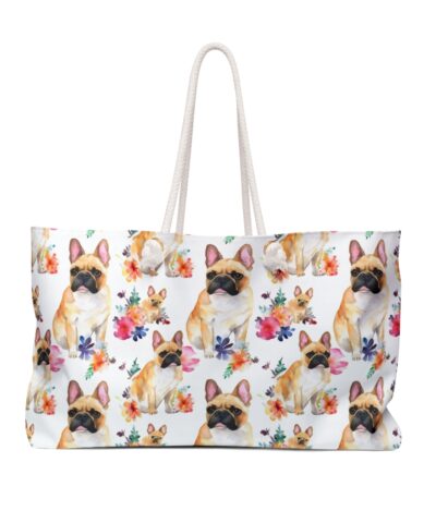 44271 15 400x480 - Watercolor French Bulldog Floral Pattern Weekender Bag