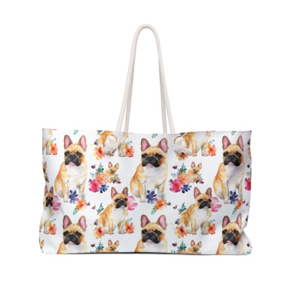Watercolor French Bulldog Floral Pattern Weekender Bag