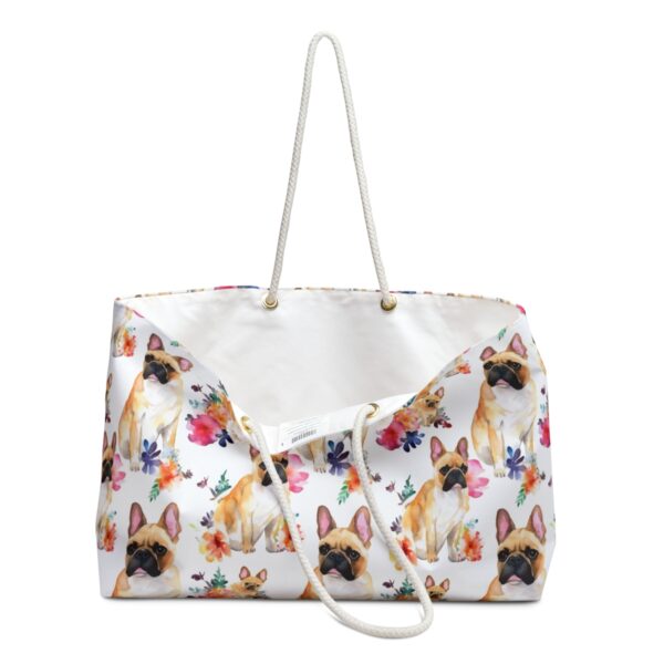 Watercolor French Bulldog Floral Pattern Weekender Bag