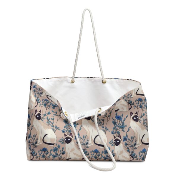 Japandi Style Siamese Cat Pattern Weekender Bag