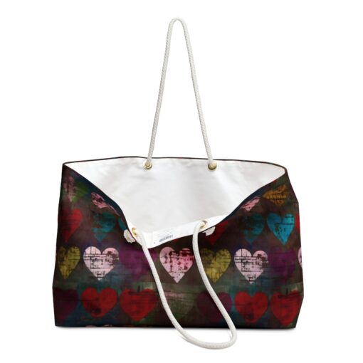 Grunge Hearts Pattern Weekender Bag