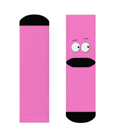 Bubblegum Pink Flirty Sock Puppet Crew Socks Cartoon Happy Fun