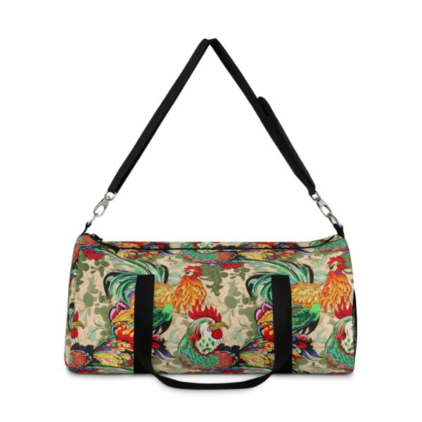 Japandi Style Rooster Pattern Duffel Bag