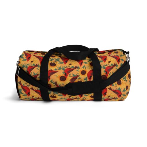 Folk Art Male Cardinals in Sunflowers Pattern Duffel Bag