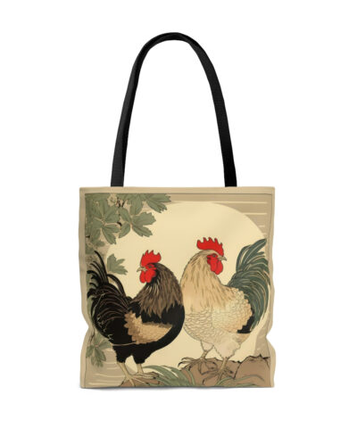Two Japandi Style Roosters Tote Bag