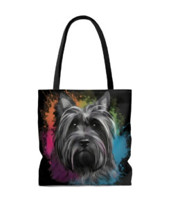Acrylic Paint Skye Terrier Portrait Tote Bag