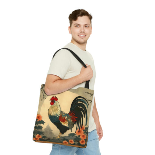 Japandi Ukiyo-e Style Rooster Tote Bag