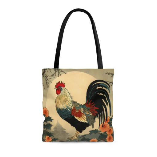 Japandi Ukiyo-e Style Rooster Tote Bag