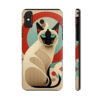 Mid-Century Modern Siamese Cat Design "Tough" Phone Cases