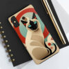 Mid-Century Modern Siamese Cat Design "Tough" Phone Cases